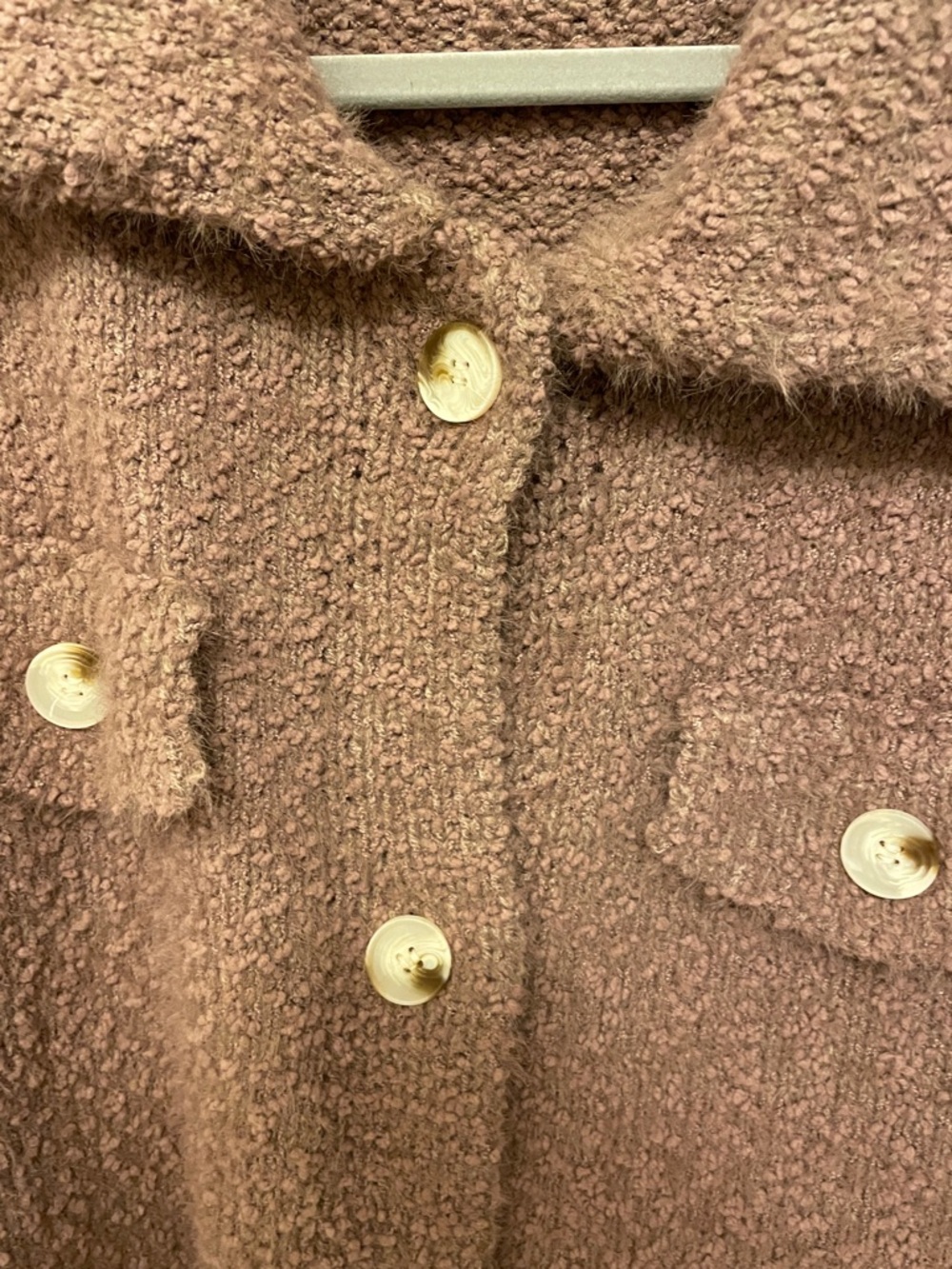 Cropped Teddy Button-Front Cardigan - Picture 3 of 5